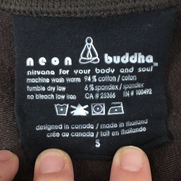 Neon Buddha Brown Knit Knit Top‎ Long Sleeve Womens Small Mixed Button Detail - Picture 6 of 10